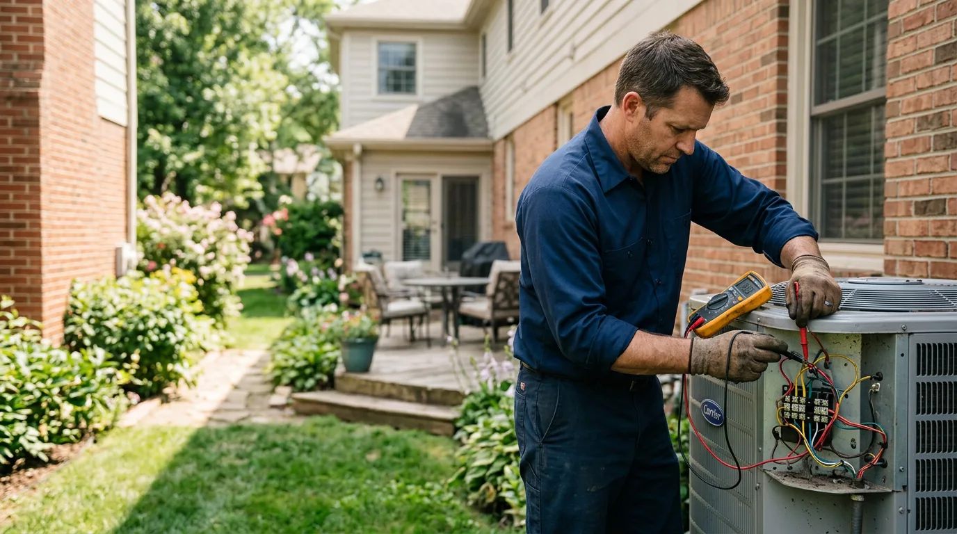 HVAC technician working near Okemah, OK